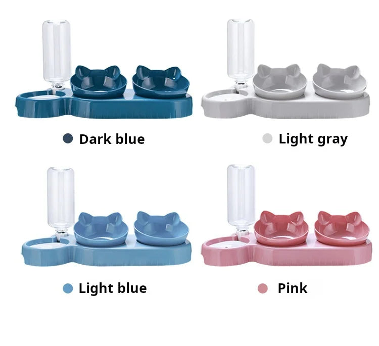 3 In 1 Ear Design water and food cat feeder