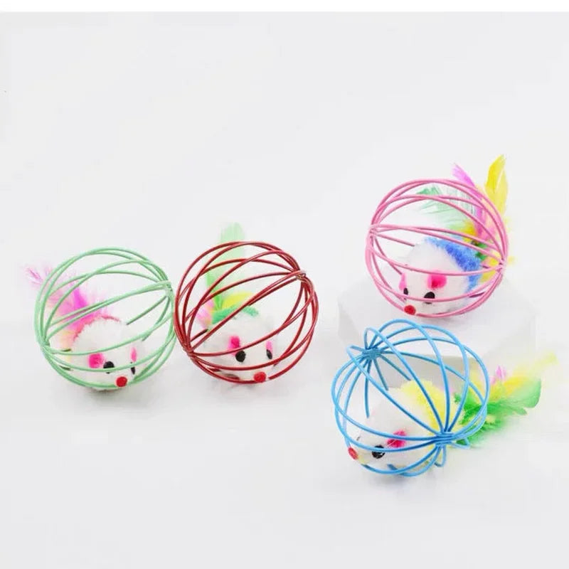 Mouse in Cage Cat Toy