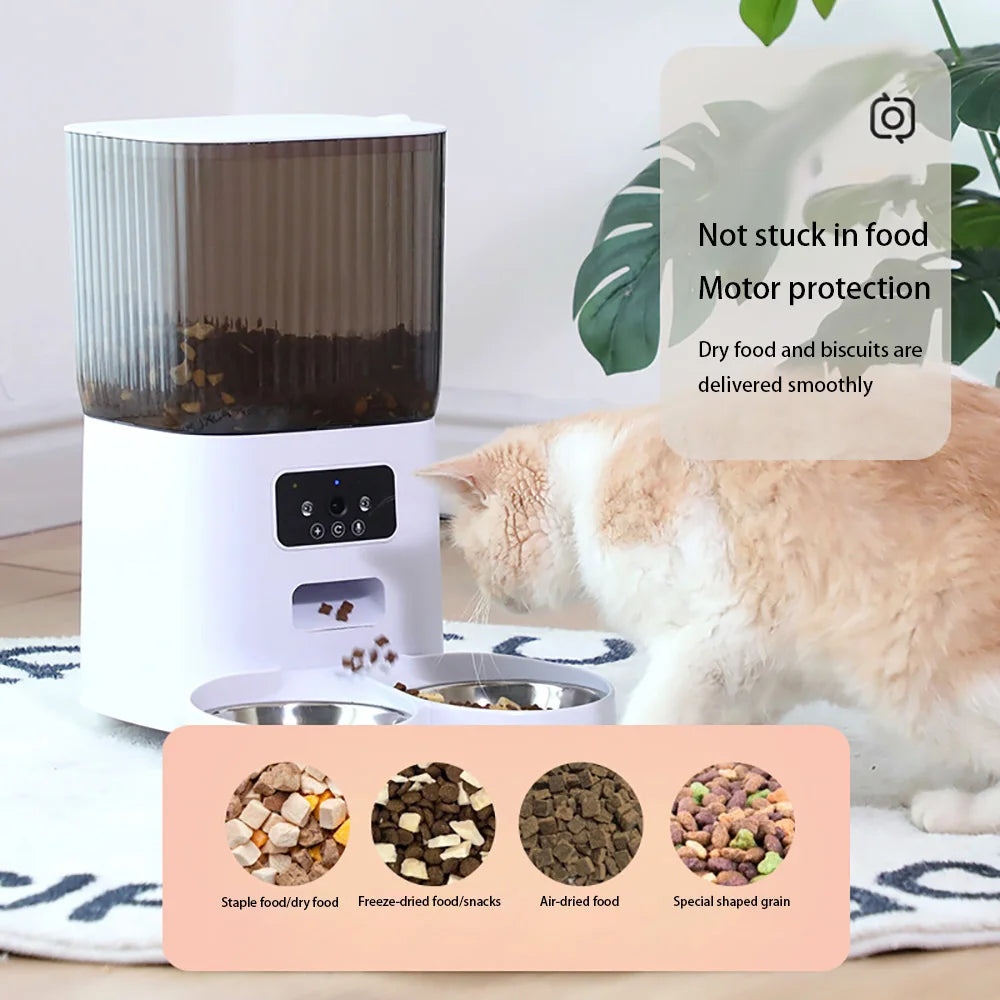 5L Double Bowl Smart Automatic Cat Feeder With Camera