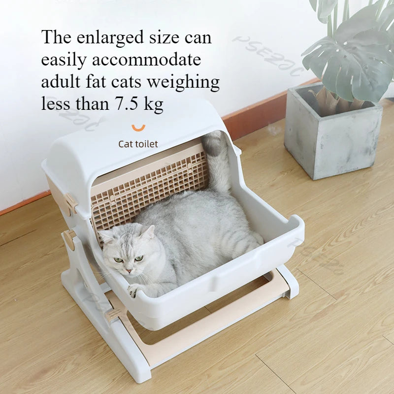 Semi Enclosed Cat Litter Box (Environmentally Friendly Material)