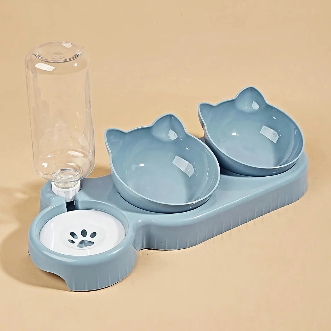 3 In 1 Ear Design water and food cat feeder