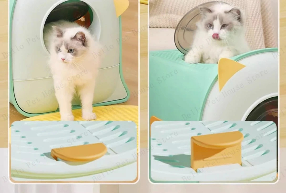 Fully Enclosed Double-door Cat Toilet