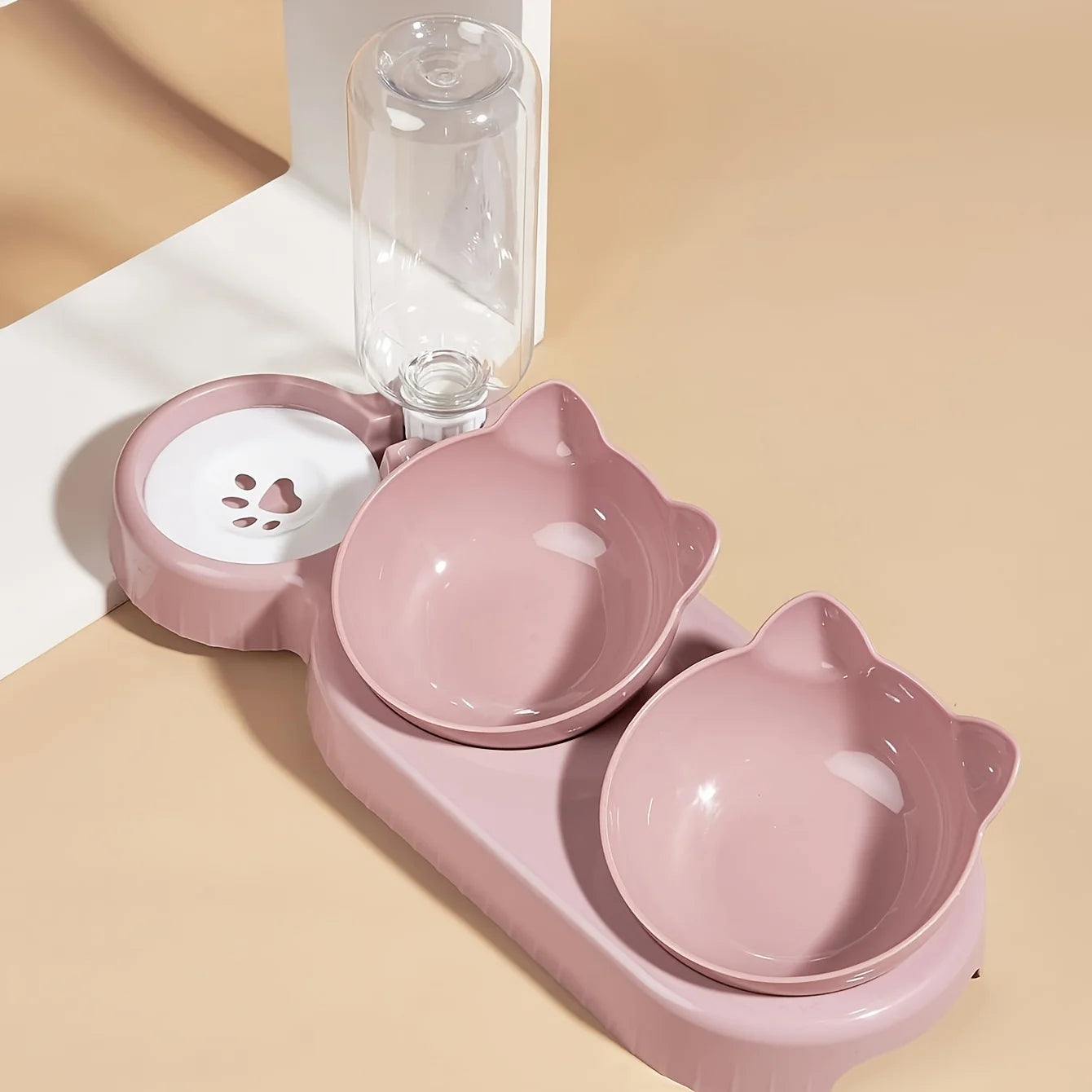 3 In 1 Ear Design water and food cat feeder