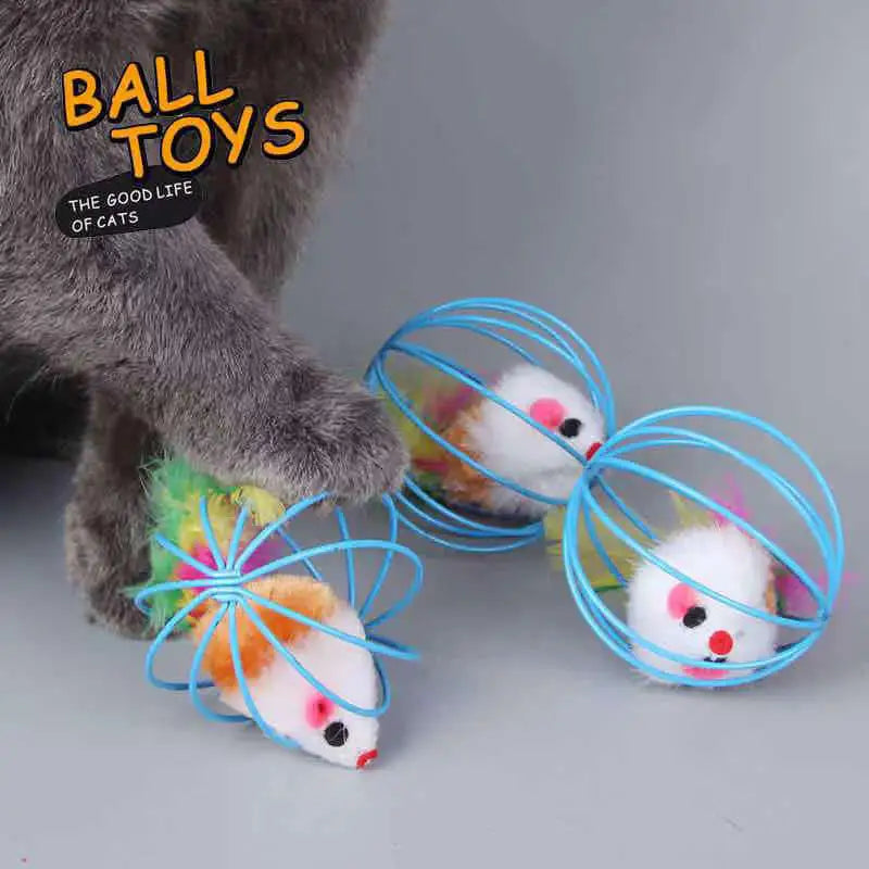 Mouse in Cage Cat Toy