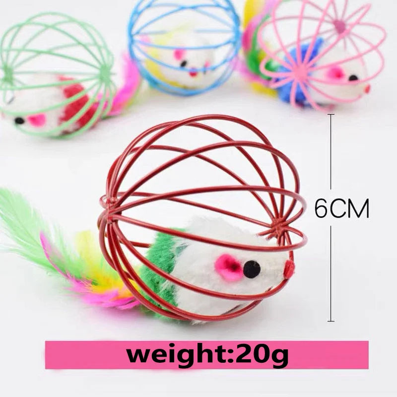 Mouse in Cage Cat Toy