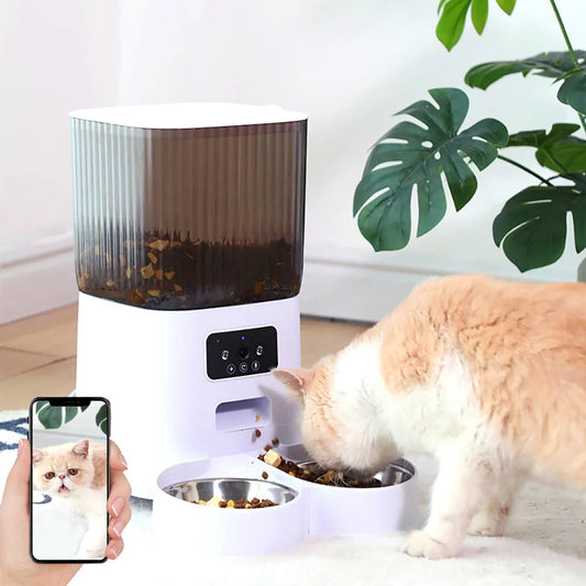 5L Double Bowl Smart Automatic Cat Feeder With Camera
