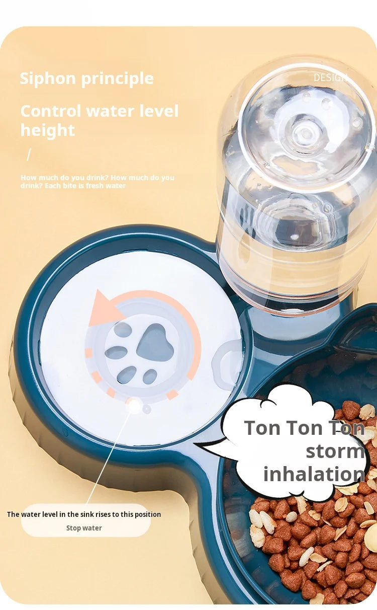 3 In 1 Ear Design water and food cat feeder