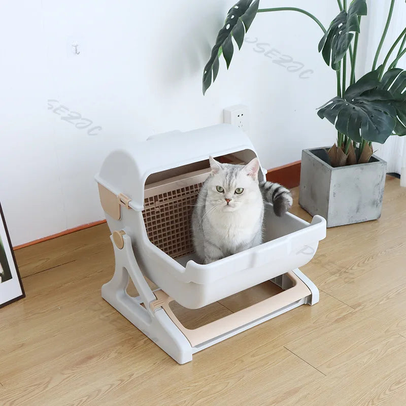Semi Enclosed Cat Litter Box (Environmentally Friendly Material)