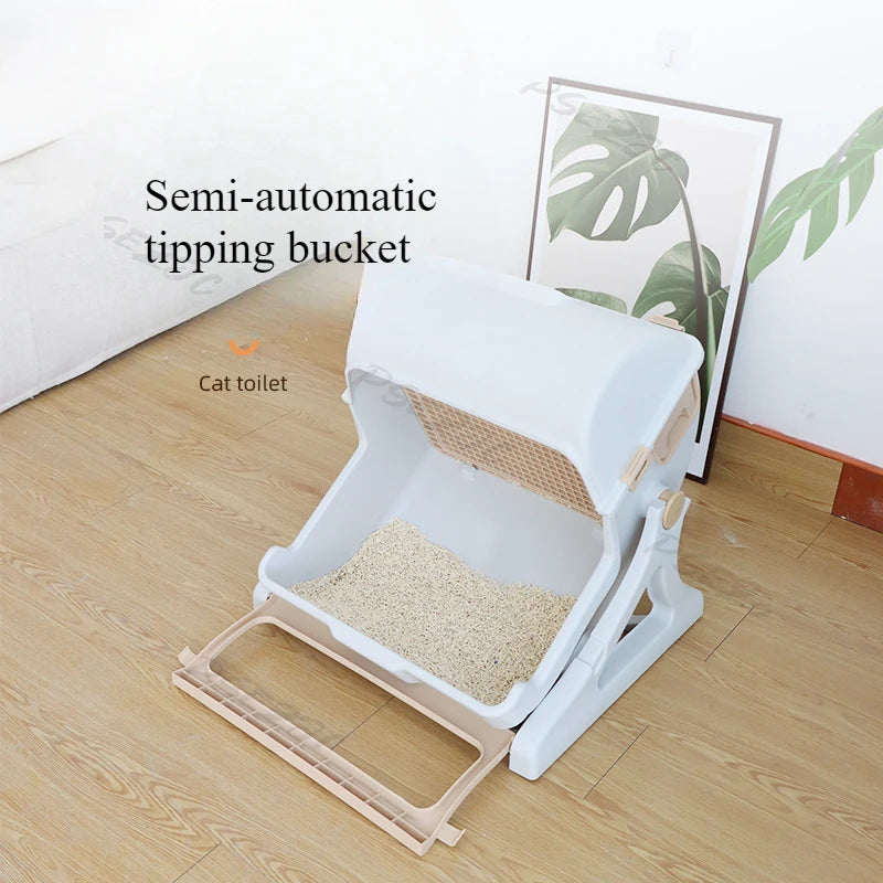 Semi Enclosed Cat Litter Box (Environmentally Friendly Material)