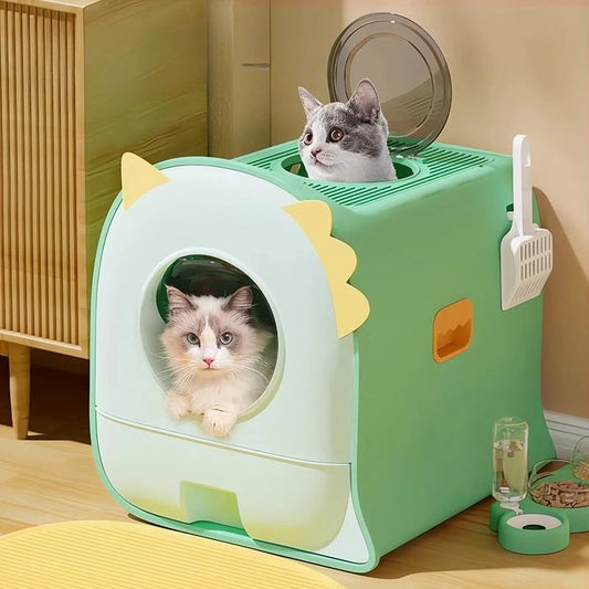 Fully Enclosed Double-door Cat Toilet