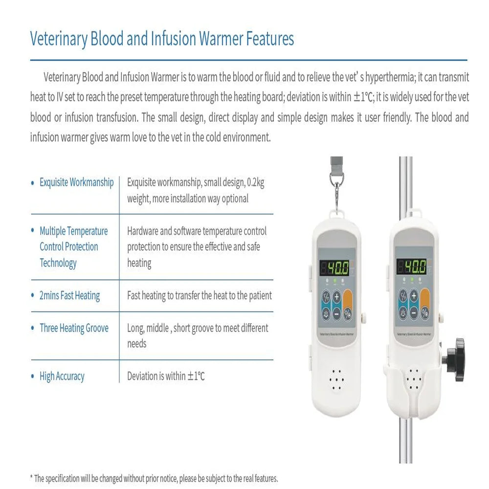 Pet Veterinarian Specific Blood Transfusion and Infusion Heater