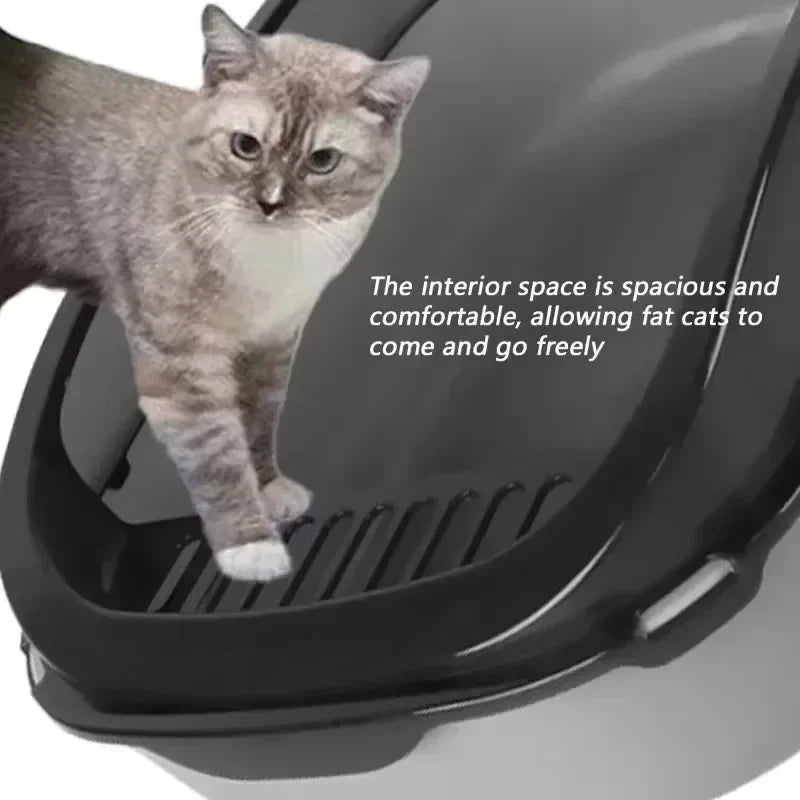 High Side Splashproof Cat Litter Box with Removable Scoop