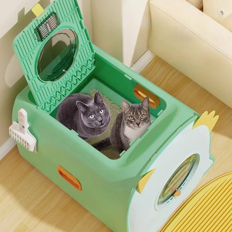 Fully Enclosed Double-door Cat Toilet