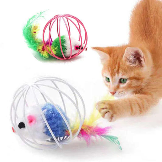 Mouse in Cage Cat Toy