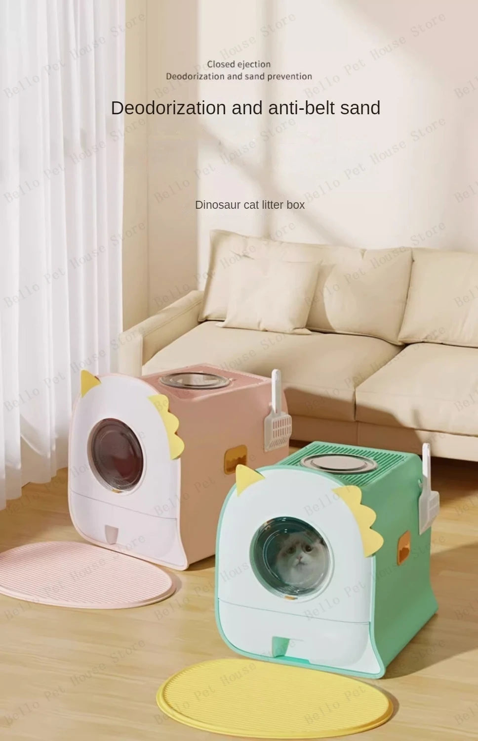 Fully Enclosed Double-door Cat Toilet