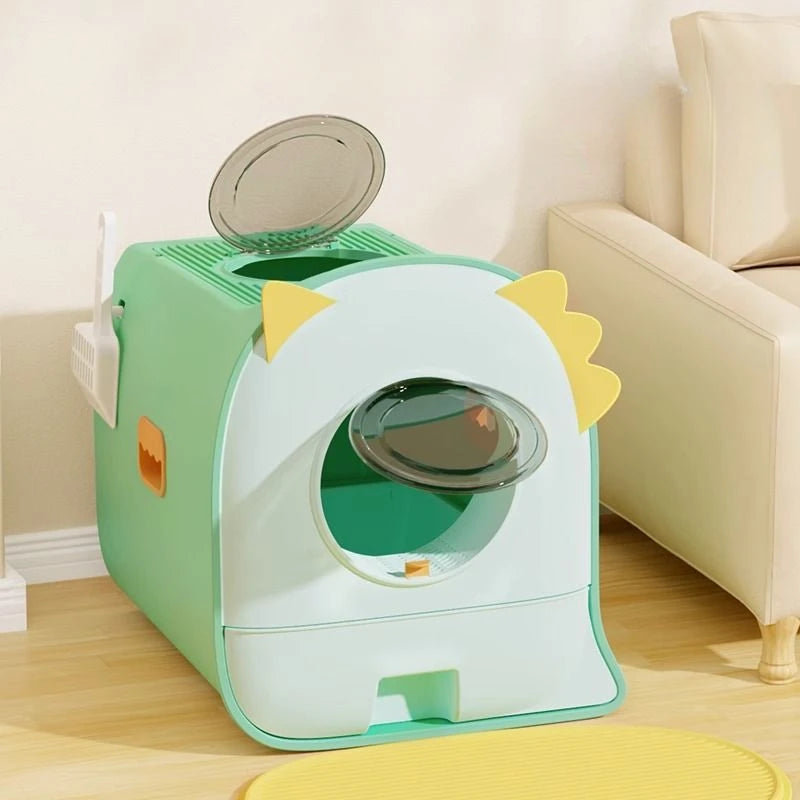 Fully Enclosed Double-door Cat Toilet