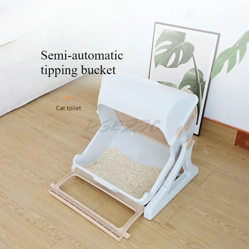 Semi Enclosed Cat Litter Box (Environmentally Friendly Material)