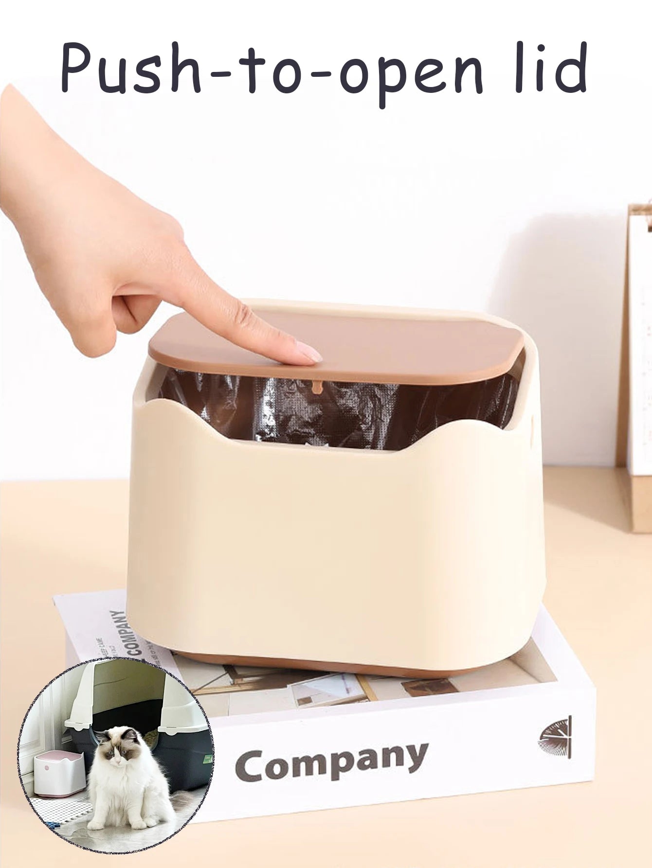 Cat Litter Bin with Push-On Lid