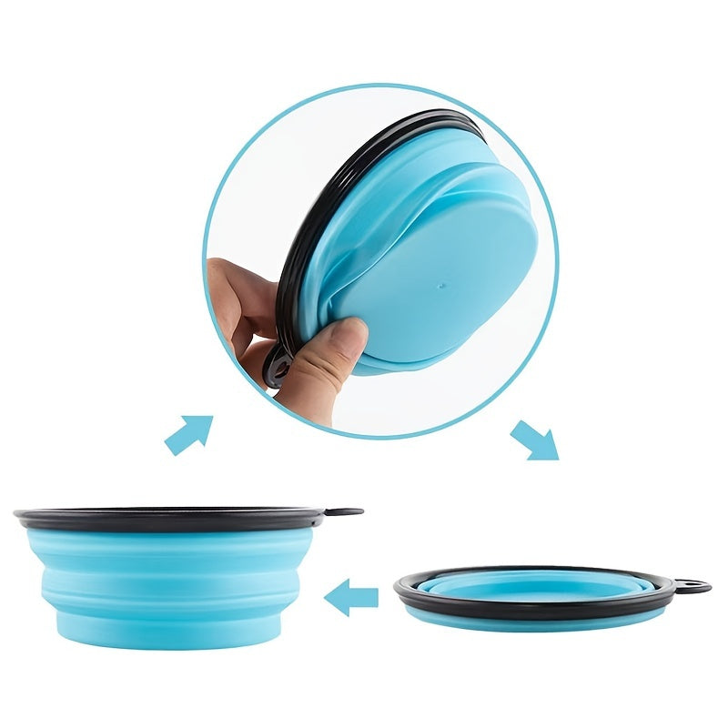 11.83oz Foldable Dog Food Dish for Outdoors