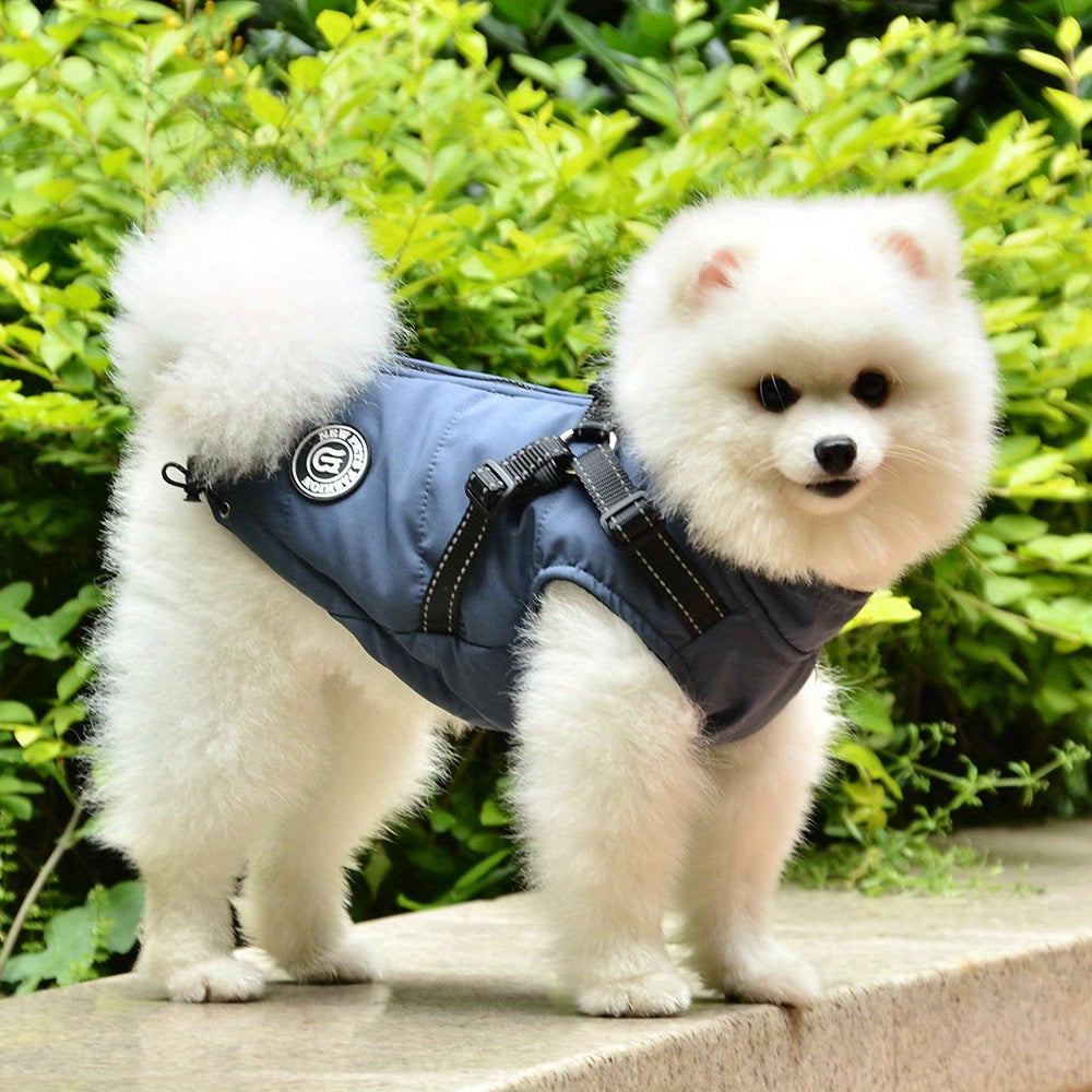 Reflective Winter Coat and Harness for Dogs and Cats