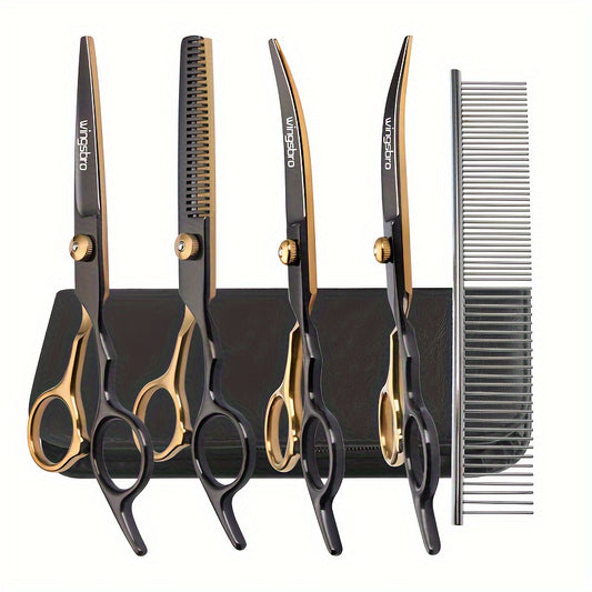 7pcs Professional Pet Grooming Scissors Set - Perfect For Home & Professional Pet Care!