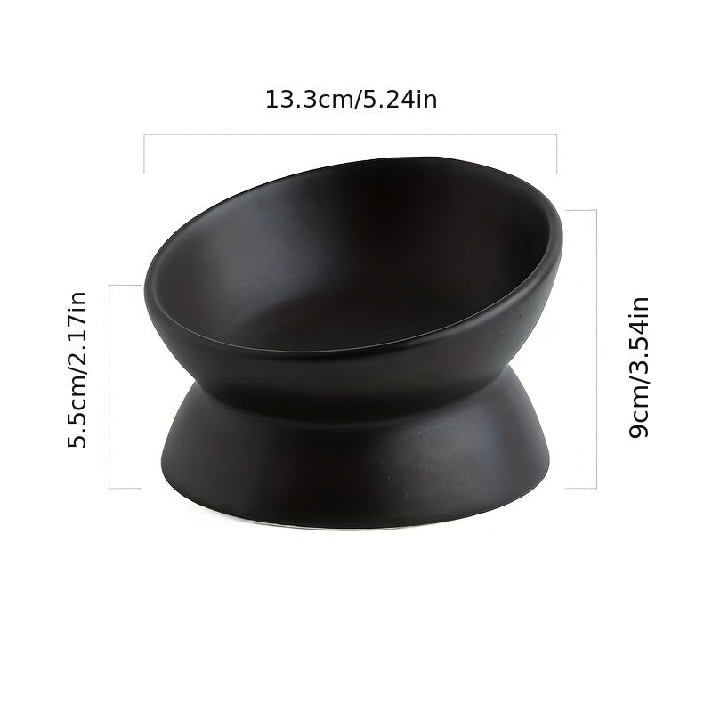 Raised Non-Slip Ceramic Cat Food Bowl