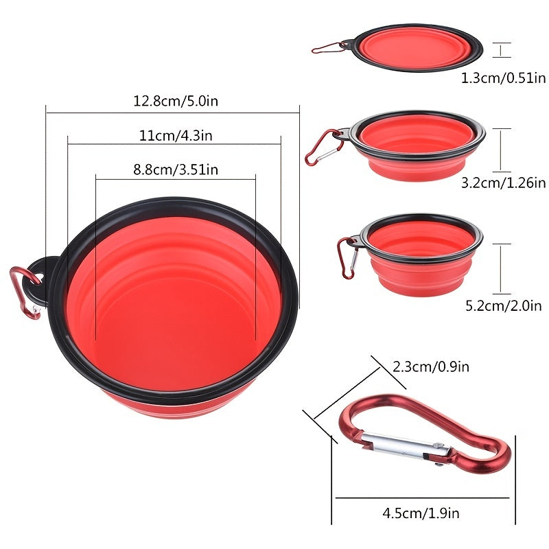 11.83oz Foldable Dog Food Dish for Outdoors