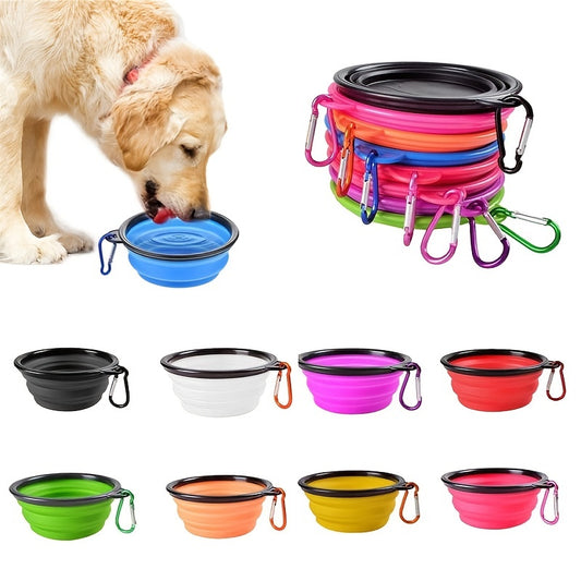 11.83oz Foldable Dog Food Dish for Outdoors
