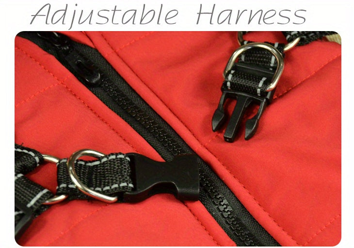 Reflective Winter Coat and Harness for Dogs and Cats