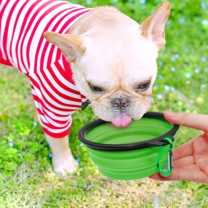 11.83oz Foldable Dog Food Dish for Outdoors