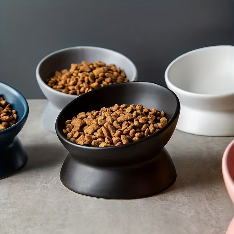 Raised Non-Slip Ceramic Cat Food Bowl