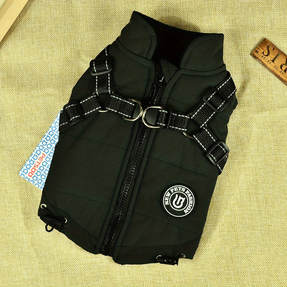Reflective Winter Coat and Harness for Dogs and Cats